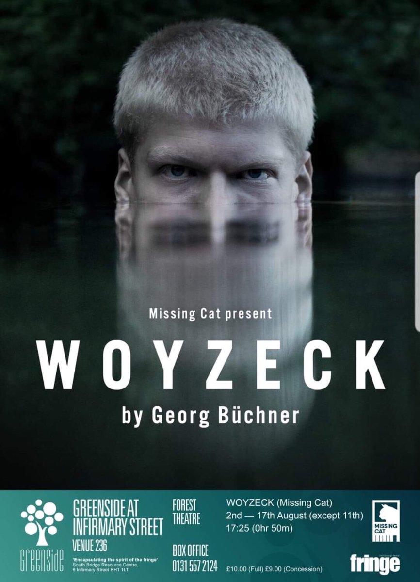 GCopelandActor's tweet photo. @TheAbsentPaws Missing Cat Theatre’s debut play at the fringe was bloody impressive. Great cast &amp; stunning production design. Go check it out 🙌🏻 #woyzeck #edfringe https://t.co/alvpUYArG7