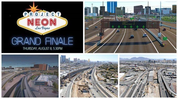 ClarkCountyNV's tweet photo. Almost there, a little more than 24 hours left before @NDOTProjectNeon is done! @nevadadot to celebrate the โGrand Finaleโ for the $1 Billion #ProjectNeon with a ribbon cutting tomorrow at 5:30pm. #VegasTraffic ๐ #NeonMainEvent ๐ง #ProjectNeon ๐ #ClarkCounty https://t.co/jPLQLUYPZm