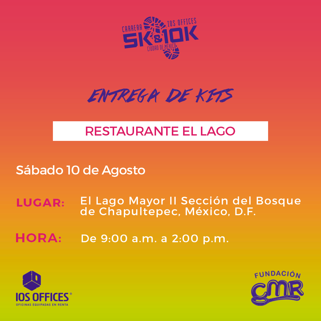 Si ya tienes tu folio para correr la Carrera IOS en CDMX, ¡te esperamos este sábado 10 de agosto en la entrega de kits! 🙌🏼🏃‍♀️
📍 Lugar: Restaurante El Lago: El Lago Mayor 2da. Sección del Bosque de Chapultepec, México, D.F.
⏰ Hora: De 9:00 a.m. a 2:00 p.m.