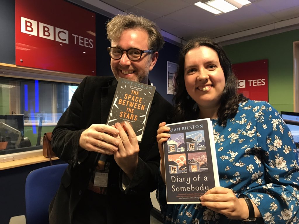 Bob_Fischer's tweet photo. What a lovely night on @BBCTees... thanks to Jenna from @BookCornerShop and @DalesAnita for joining me live in the studio, and to @grahamkw of @TVYears on the blowers! Anita also took a picture of me and henchman @DNRagusa, and yes... my head IS that massive. #manhead https://t.co/2FMToildU1