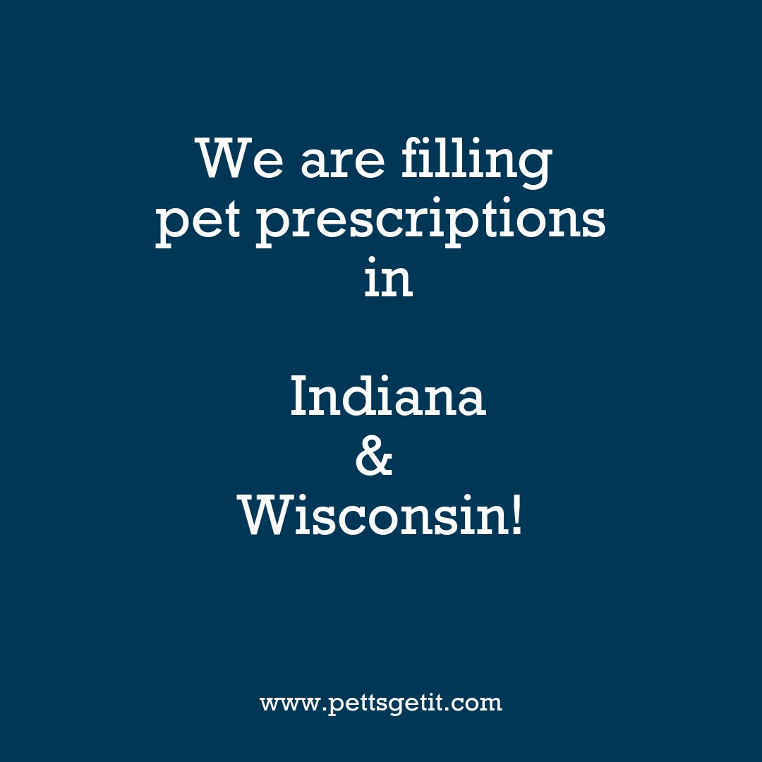 FAQ: Where do you ship?
A: We can fill pet prescriptions from licensed veterinarians in Indiana and Wisconsin, shipped to your door! #GetPrinted #PetsGetIt