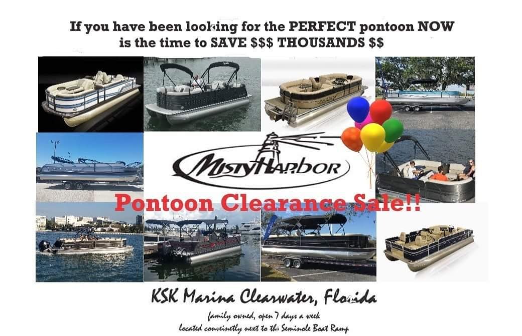 ksk_marina's tweet photo. PONTOON CLEARANCE!! 2018s - 2019s - 2020 PREORDERS - We need space - EVERYTHING MUST GO - NO REASONABLE OFFERS REFUSED!! SAVE $$$ THOUSANDS $$$ #boattdealer #pontoonlife #mistyharborpontoons #mistylife #MistyMOVEMENT #clearance #savings #makeyourbestdeal #clearwaterflorida🌞🏝 https://t.co/HOStaCjmAt