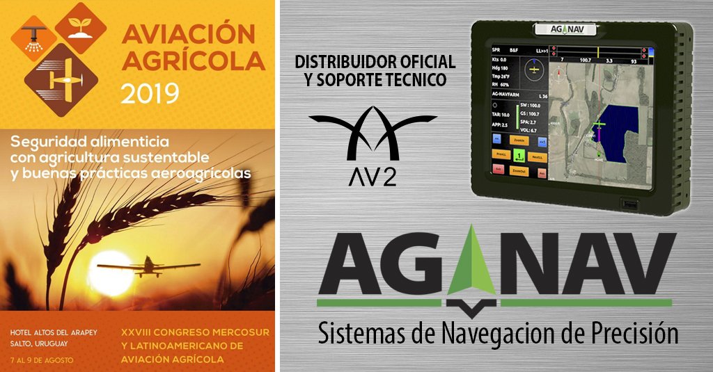 av2argentina's tweet photo. Del 7 al 9 de Agosto estaremos presentando los productos de #AGNAV en el XXVIII Congreso Latinoamericano y Mercosur de Aviación Agrícola en Salto, #Uruguay 🇺🇾 https://t.co/NLyMZuuLpE