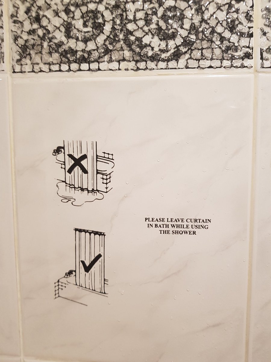 StuartRees78's tweet photo. @rickygervais When hotels need these on the bathroom tiles, I think we have seen the last of common sense! https://t.co/8Dqd2aG3Xx