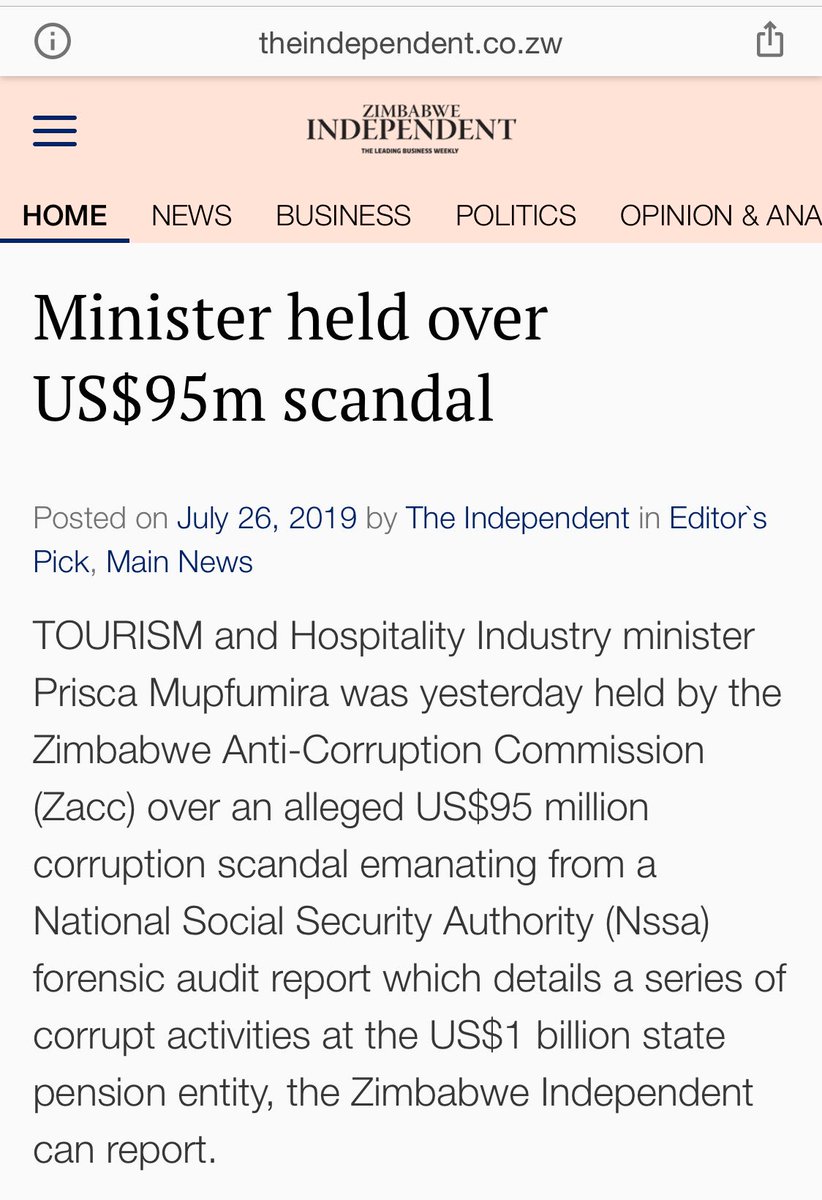 BigYouuttZim's tweet photo. In any other country in the world, $5 million is enough to be considerered rich for life. What in Godโs name did Mupfumira do with $95 million?โ๏ธ#Zimbabwe #NSSAgate https://t.co/kkUzLp4jjJ
