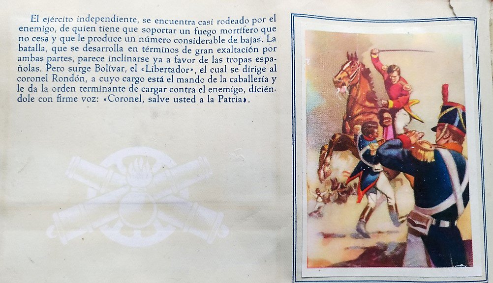 ArchivoHUR's tweet photo. Simón Bolívar. Vida heroica es un álbum de láminas coleccionables que se distribuyó en América Latina, hacia 1950. Las coloridas imágenes son obra del artista español Antonio Bosch Penalva. #BicentenarioenelArchivo #7deAgosto2019 #Recuerda1819 #NuestrosDocumentos https://t.co/UwV0Tjg8ix