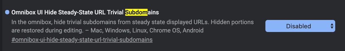 wiifm's tweet image. Sick of Chrome hiding the `https://www.` part of the URL, then you can add it back in with a flag chrome://flags/#omnibox-ui-hide-steady-state-url-trivial-subdomains