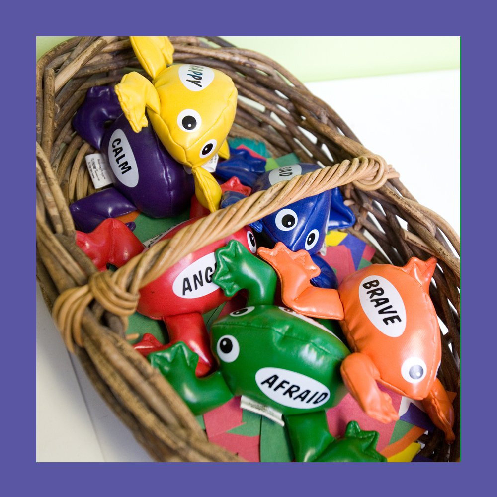 ourhousegrief's tweet photo. Brave. Afraid. Calm. Angry. These frogs are just one of the many activities we do with our children's #griefgroups. They help allow our kids to address their grief 🐸 Learn more at https://t.co/1r0r74KJlW https://t.co/3sOJAzwDZS