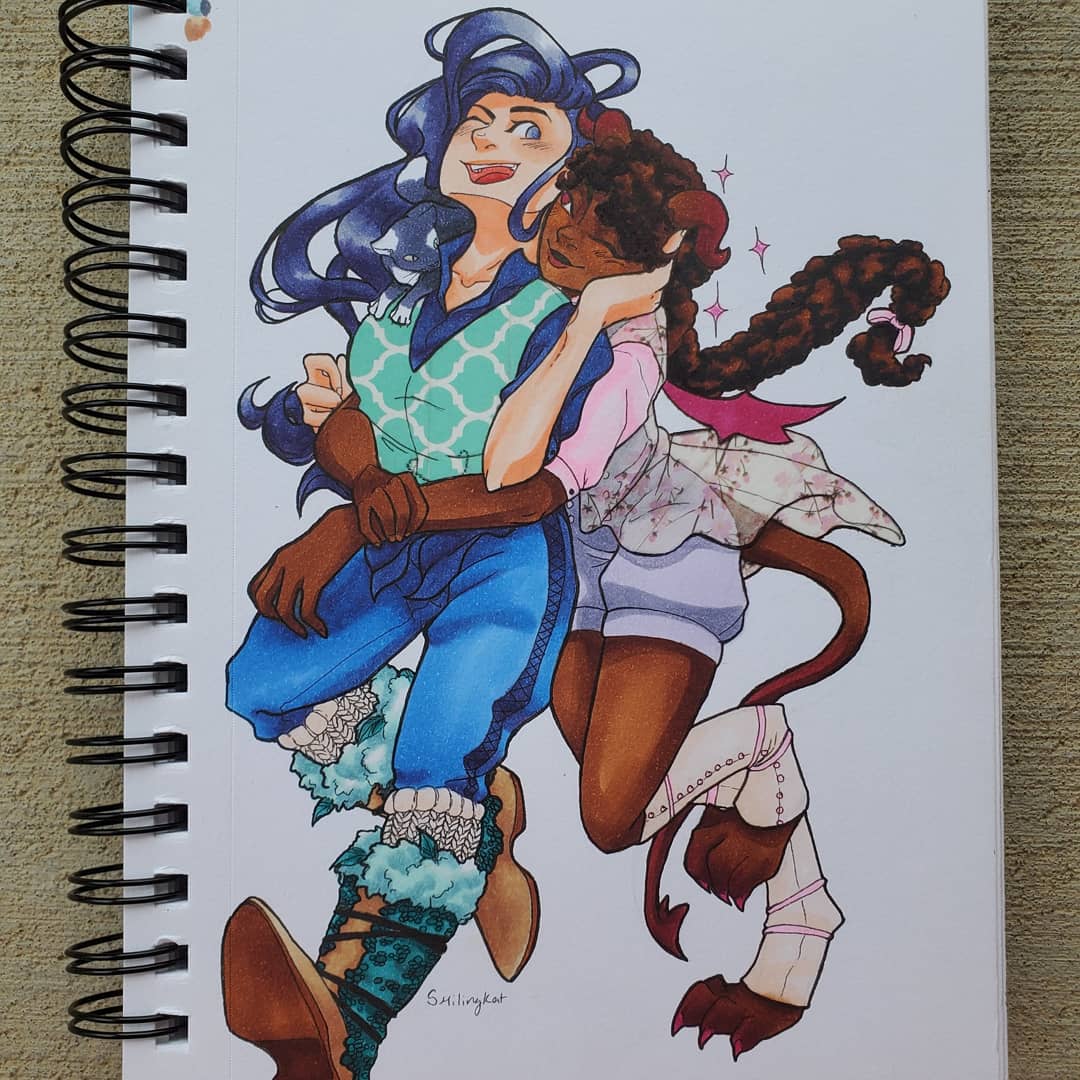 ASmilingKat's tweet photo. Psst, hey! Its @permadead_art birthday!!! Go show her some love!! (And here's some #fantasyau fanart of her #webcomiccharacters ) https://t.co/mdzSNxz1JT
