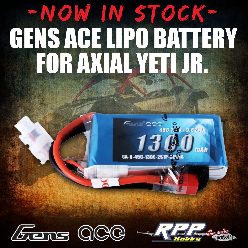 RPPHobby's tweet photo. Gens Ace LiPo Battery for Axial Yeti Jr. - In Stock!
https://t.co/fTFSyYLCky
#rpphobby #gensace #rc #rcbattery #scalerc #scaleadventure #tinytrucks https://t.co/DOcsBF6SMy