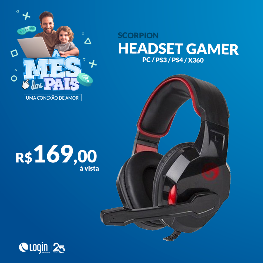 canallogin's tweet photo. Dia dos Pais chegando mas ainda dá tempo de garantir o presente do Paizão aqui na Login. 🎁

Headset Gamer da Scorpion com entrada para PC, PS3, PS4 e X360, que está custando somente R$169,00.

Venha conferir nossas ofertas. 🏃

#diadospais #diadospaislogin https://t.co/Ebqz81Q7qx