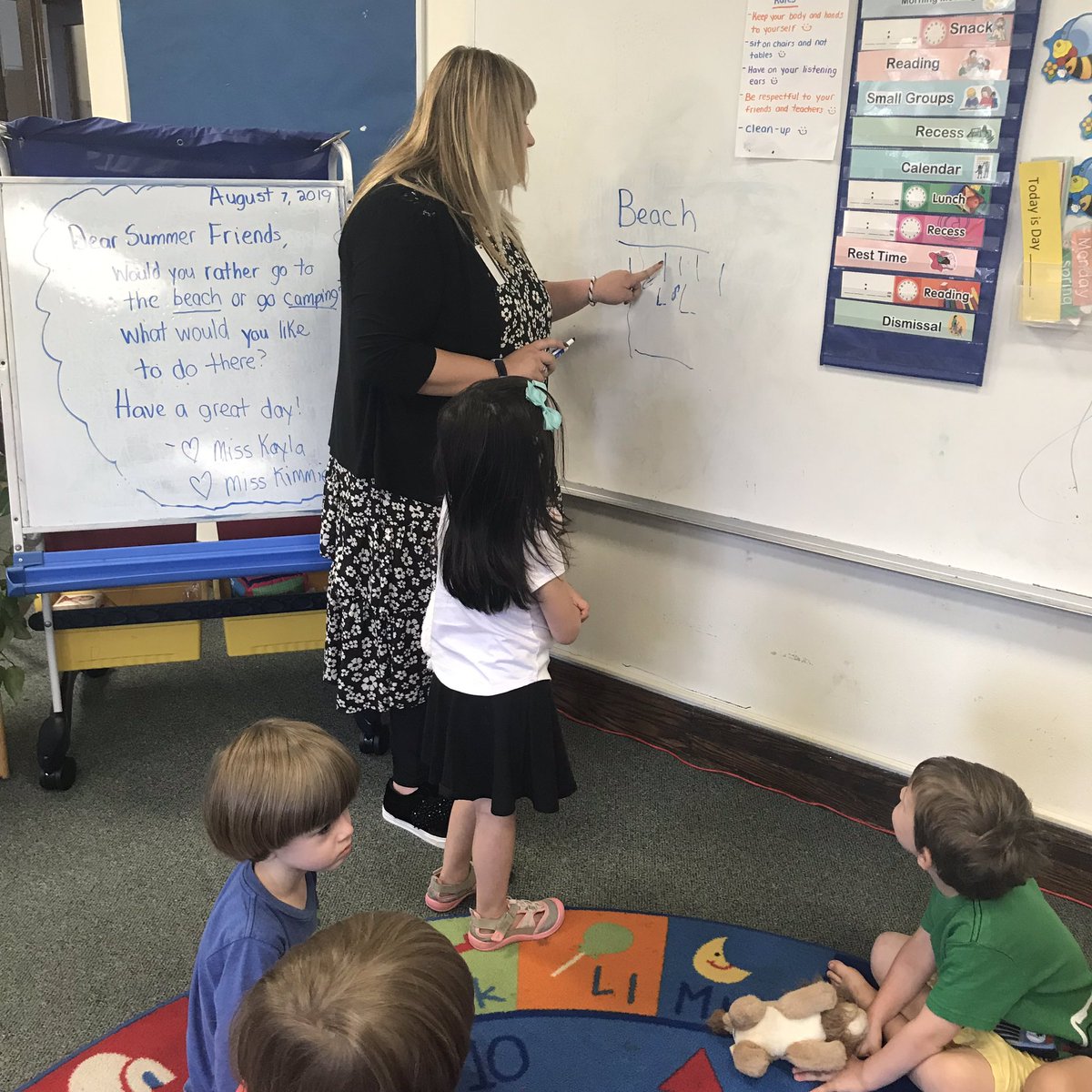 TheCLSSC's tweet photo. At morning meet the children had to share if they liked going to the beach or camping better. Twelve friends picked the beach and only two said camping. #summercamp #summerfun #summer #morningmeeting @TheCampusSchool https://t.co/1CO1akjyKg