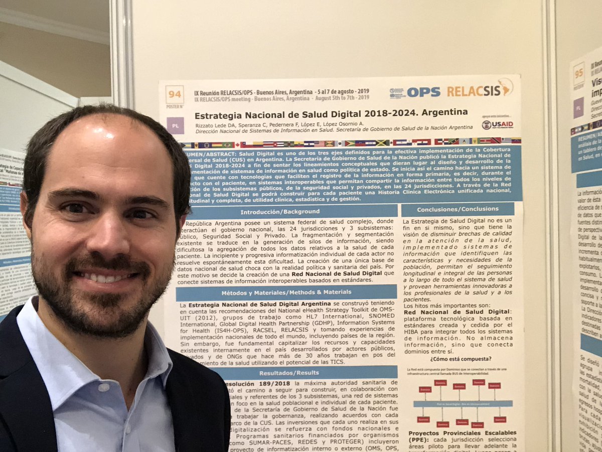 DaniRizzato's tweet photo. Excelente evento @Relacsis_org!! @msalnacion #Argentina representado por #DNSIS #DDSIS #DEIS disertó y presentó #pósters sobre #SaludDigitalAR #EstadísticasVitales #SISA #BIRMM #DatosAbiertos #DataAnalytics #CursoHCE #MañanaDeEstándares @datosgobar @opsoms @opsargentina #IS4H https://t.co/vYcSQcLicy