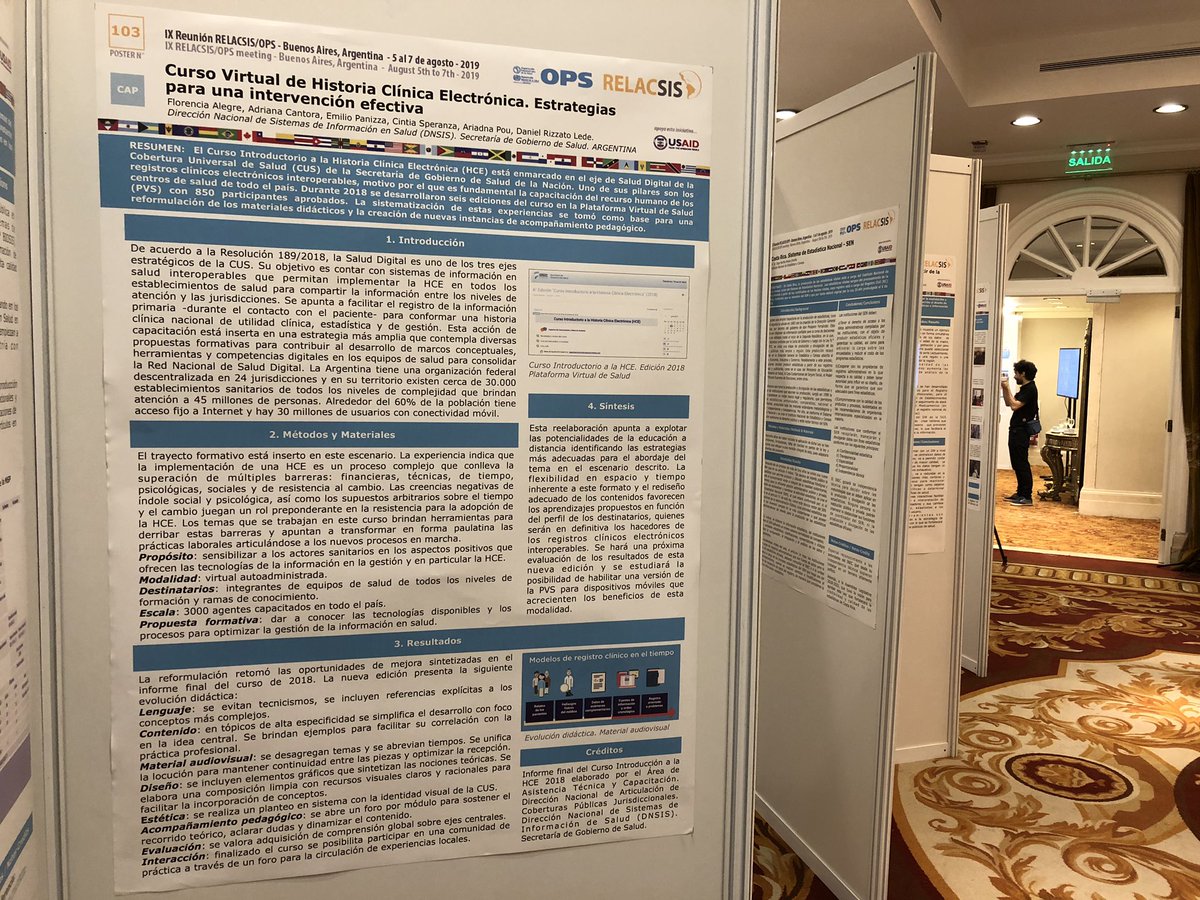 DaniRizzato's tweet photo. Excelente evento @Relacsis_org!! @msalnacion #Argentina representado por #DNSIS #DDSIS #DEIS disertó y presentó #pósters sobre #SaludDigitalAR #EstadísticasVitales #SISA #BIRMM #DatosAbiertos #DataAnalytics #CursoHCE #MañanaDeEstándares @datosgobar @opsoms @opsargentina #IS4H https://t.co/vYcSQcLicy