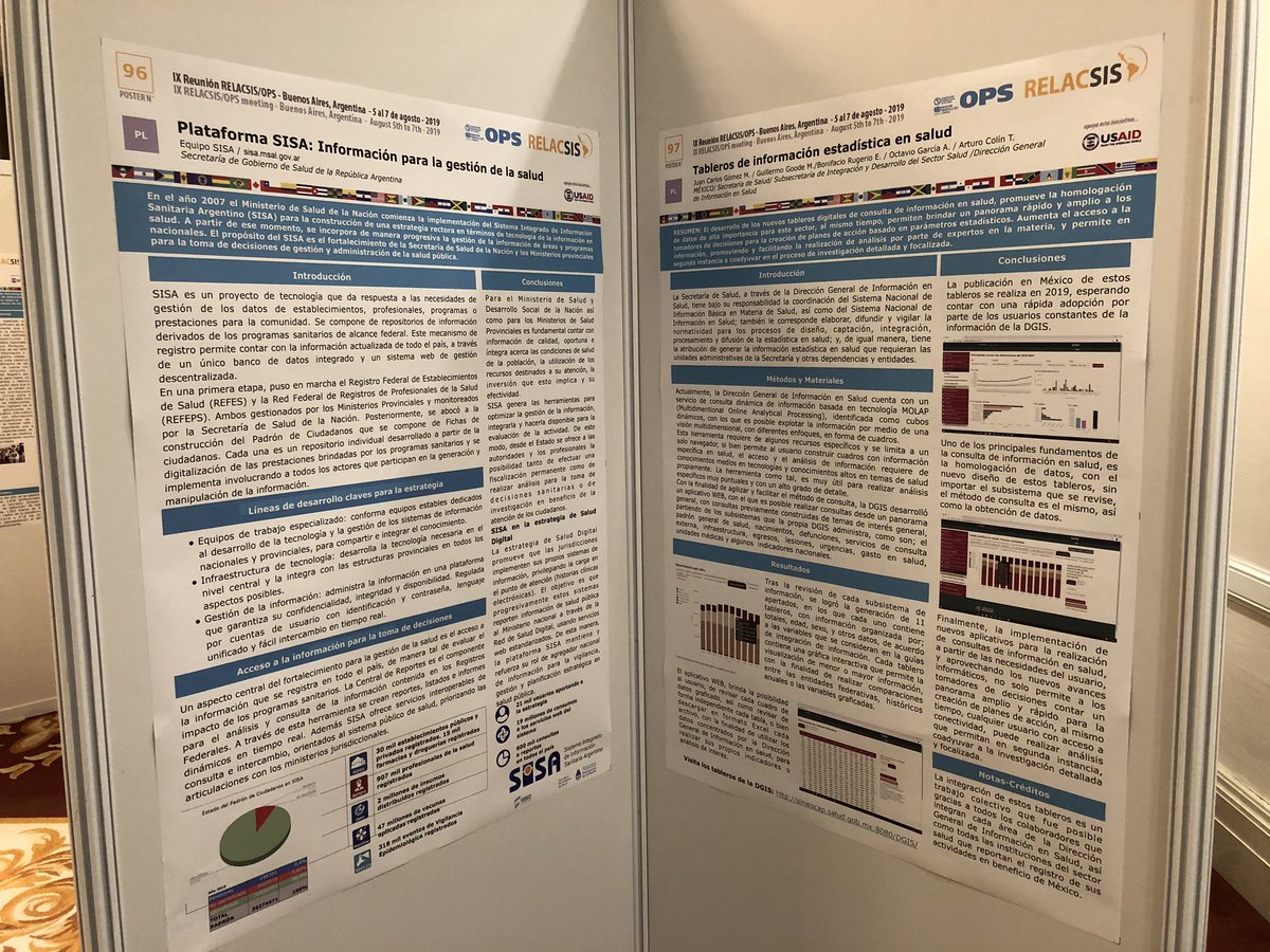 DaniRizzato's tweet photo. Excelente evento @Relacsis_org!! @msalnacion #Argentina representado por #DNSIS #DDSIS #DEIS disertó y presentó #pósters sobre #SaludDigitalAR #EstadísticasVitales #SISA #BIRMM #DatosAbiertos #DataAnalytics #CursoHCE #MañanaDeEstándares @datosgobar @opsoms @opsargentina #IS4H https://t.co/vYcSQcLicy