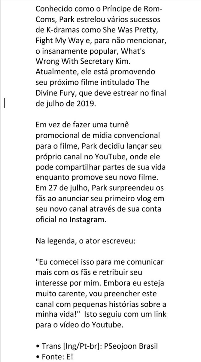 PSeojoonBrasil's tweet photo. [📄|#INFO] #ParkSeoJoon, é a próxima celebridade sul-coreana a mergulhar nas águas do YouTube, na esperança de uma conexão mais profunda com seus fãs.

Link do canal: https://t.co/lTC7dCiBTB
(SE INSCREVAM NO CANAL DELE) https://t.co/Fw7ysdAUJ2