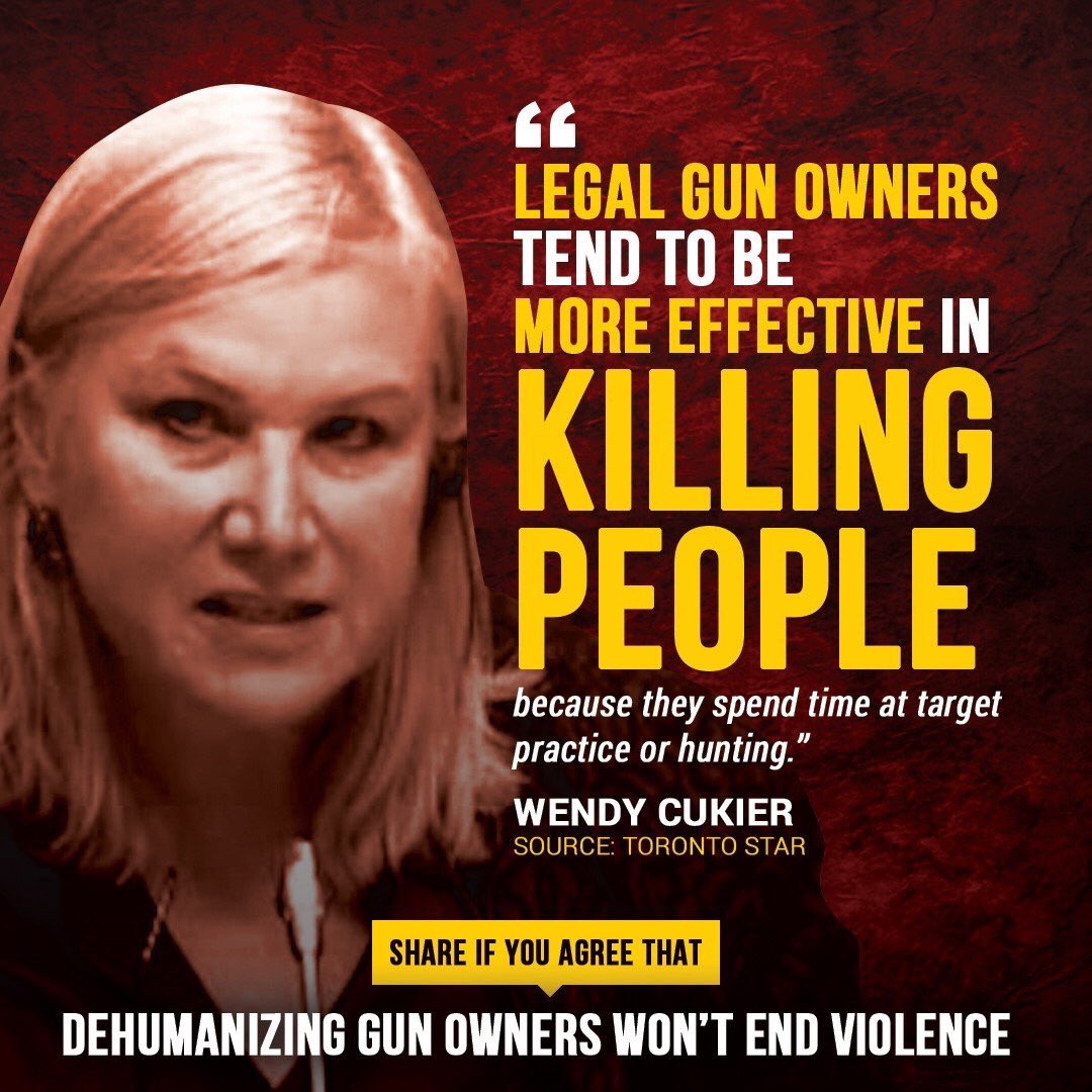 While the Canadian gun community continues to demand credible work on crime, the Coalition for Gun Control demonizes legal gun owners. Canadians know it isn’t duck hunters and sport shooters committing violence in Toronto. And so does Wendy. Reject her hate. 🇨🇦👇🏻👇🏻👇🏻#hatespeech