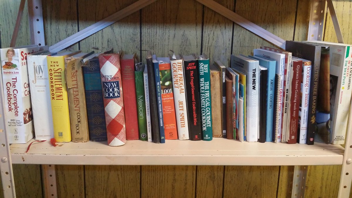 I guess I'm getting closer to living here as the cookbooks moved today!Here is the collection and two odd highlights.