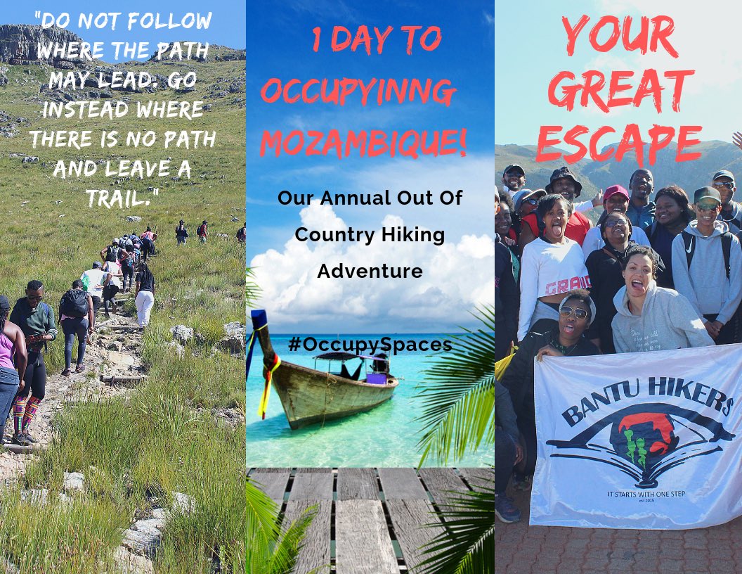 BantuHikers's tweet photo. โDo not follow where the path may lead. Go instead where there is no path and leave a trailโ ~ Ralph Waldo Emerson
#ItStartsWithOneStep
#OccupySpaces
#BantuHikersOutOfCountry2019 https://t.co/MdgKcvM5QH