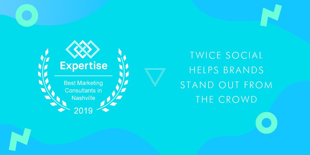 Wow! @ExpertiseHQ has named Twice Social one of the TOP Marketing Consultancies in Nashville, for 2019!

We’re beyond grateful!

Want to stand out from the crowd? We can help your #brand get to where it deserves to be. #marketing #business