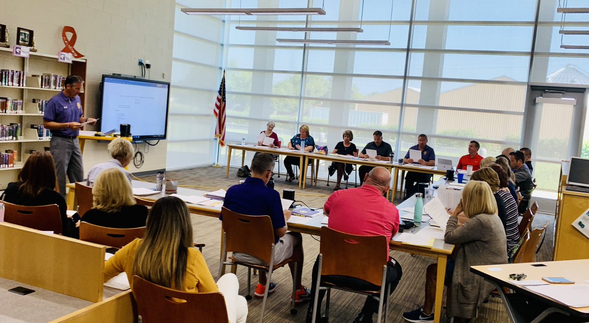 BloomCarrollLSD's tweet photo. The District Leadership team at BC is back at it this week gearing up for the start of the 2019-2020 school year.  Looking forward to another great year! Let’s keep it going Bulldogs! 🐾 #OurStudents #TheirFutures #OurFocus https://t.co/9A55xOM8m3