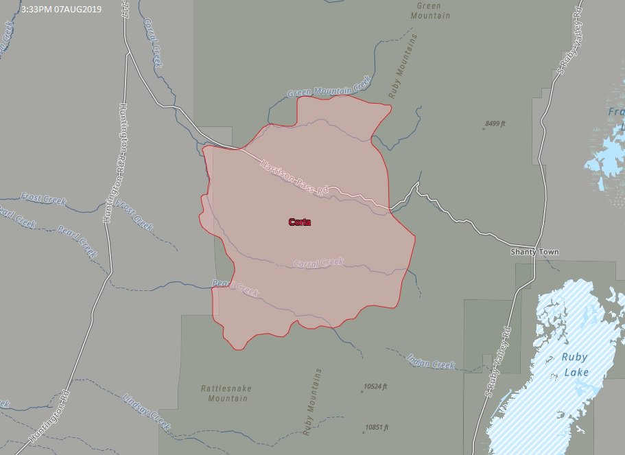 NevadaFireInfo's tweet photo. Most recent fire perimeters for #ShafterFire #CortaFire and #GooseFire, as seen on the Nevada Wildfire Information Dashboard (Desktop).
#FireSeason2019 #Nevada #wildfires https://t.co/5wMfOjCvQj