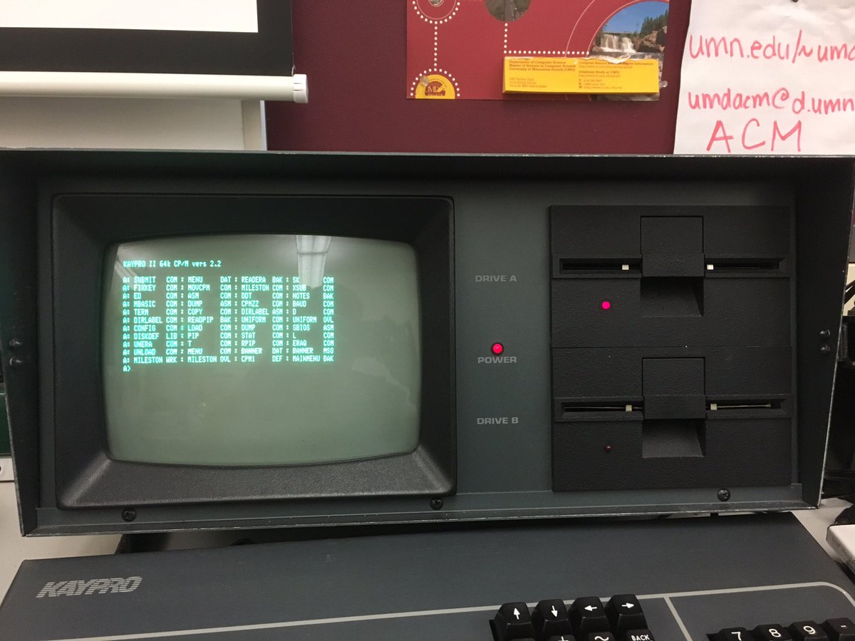 JulianNowaczek's tweet photo. After a few long days, finally created a boot floppy for the lab’s Kaypro IV! I’m think floppy drives are basically a mechanical “magnetized needle in a steady hand” - they seem to be endlessly configurable! Ty @tastytronic and Chandler Swift for the help! https://t.co/4aq0RnYVrW
