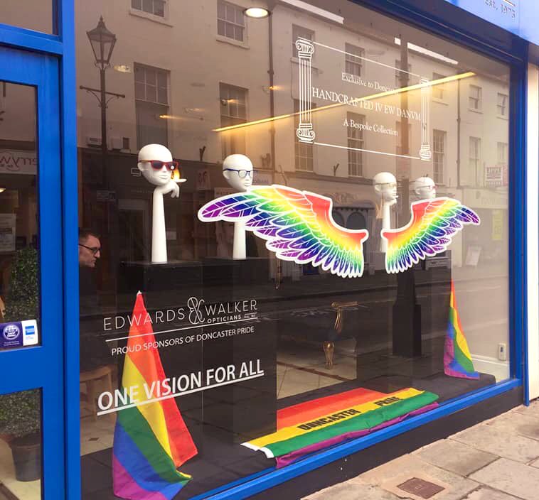 edwards_walker1's tweet photo. Huge thanks to @jendewsnap for coming in &amp; being our first ever @Doncaster_Pride Angel! 

We are super proud to sponsor Pride &amp; would love for everyone to come down to get their “Pride Wings” 2019. Please share! #DoncasterIsGreat 

@VisitDoncaster @DonnyFreePress @BusinessinDN https://t.co/TgX1MGpvaW