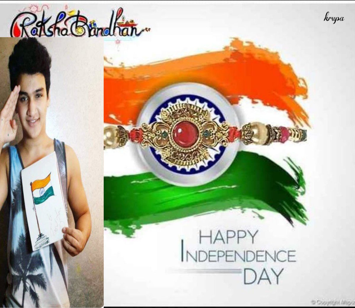 krupapatel05's tweet photo. #Happy Rakshabandhan and Happy Independence Day ! @faisalkofficial https://t.co/A1yDdAEvsv