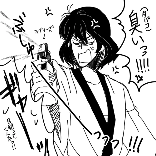 人に向けてファブリーズ噴射しちゃいかんと思ったけど私も描いていた 