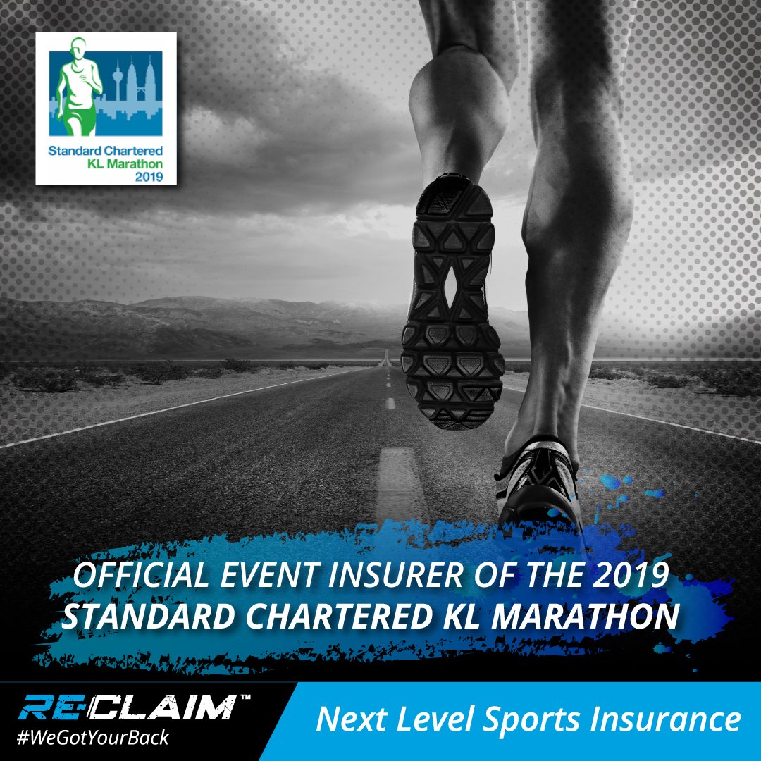 ReClaimIns's tweet photo. STOKED to announce that for the fourth consecutive year Re-Claim is the official #SCKLM Standard Chartered Kuala Lumpur Marathon Insurance Provider. Leave a comment if you are participating. #wegotyourback #running #runner #runners https://t.co/X2fieMqK1q