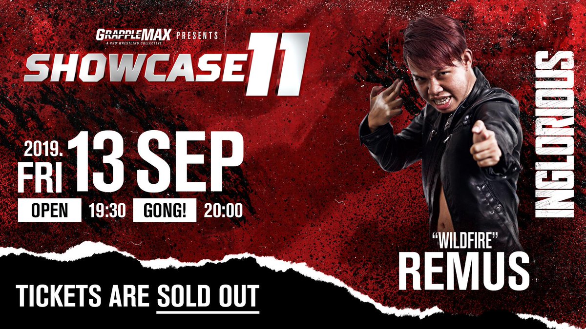 Grapplemax's tweet photo. #Wildfire Remus left a scorch mark at the end of #Showcase10 when he joined #Inglorious. Watch him rise up at #Showcase11 on 13 September!
#ICYMI: Tickets are #SoldOut.
#GrappleMAX https://t.co/SYfdcocB2d