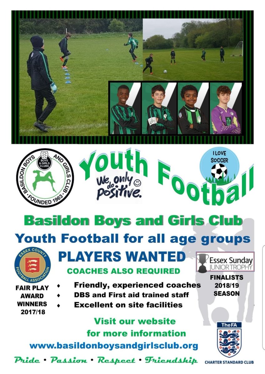 BasildonBGFC's tweet photo. ***PLAYERS WANTED*** U7 ⚽️ U12 ⚽️ U13 ⚽️  U14 (girls) ⚽️ visit our website https://t.co/PFTGDSB8dk for more information &amp; to contact us. @EssexCountyFA @BCFAYL @sadjsfl @ECGFL_2018 @HeartEssex @BBCEssex @FootballGrf https://t.co/SAeujEo5yx