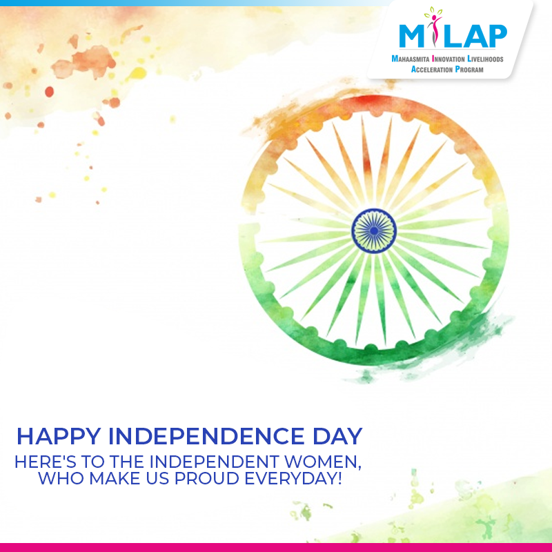 ProjectMilap's tweet photo. To all our passionate, hard-working, independent entrepreneurs! #HappyIndependenceDay #ProjectMilap #WomenForWomen #Maharashtra #WomenEmpowerment #EmpoweringWomen https://t.co/nyeKwuIhyD