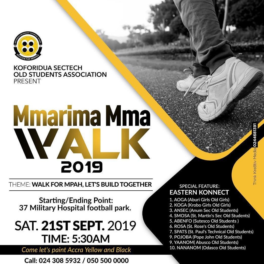 Mmarima Mma walk for MPAH. Don't miss it

<a href="/EasternKonnect/">Eastern Konnect</a> is joining us, tag your mates and friends from other eastern schools
#MmarimaMmaWalk2019
#MPAHdinnerDance2019 
#AponkyeCup2019
#Easternkonnect 

<a href="/NSMQGhana/">National Science & Maths Quiz</a> <a href="/NsmqTrolls/">NSMQ Trolls®</a> <a href="/irepmyschool/">I Rep My School🇬🇭</a> @HSS_GH