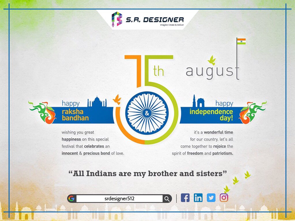 sarfu512's tweet photo. Wishing you great happiness on this special festival that celebrates an innocent &amp; precious bond of love.

@sarfu512 wishes you all #Happy_Independence_Day &amp; #Happy_Rakshabandhan...!!!

#15thAug #2K19 #Festival #Greetings #73rd #Happy_Independence_Day #Happy_Rakshabandhan https://t.co/uJG7UJ2HYd