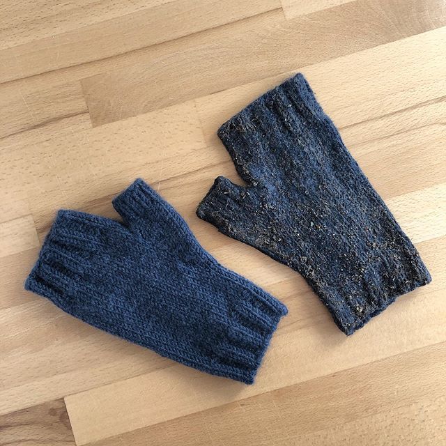 DefinitiveGrey's tweet photo. One of the wedding anniversary mittens went on a multi day, multi rain storm, gravel based adventure. It was only by chance we found it again, but I don’t think it’s felted.  Any suggestions on the best way to recover it? #handmade #woolfolkyarn #knittersproblems https://t.co/pw1aWi5NXh