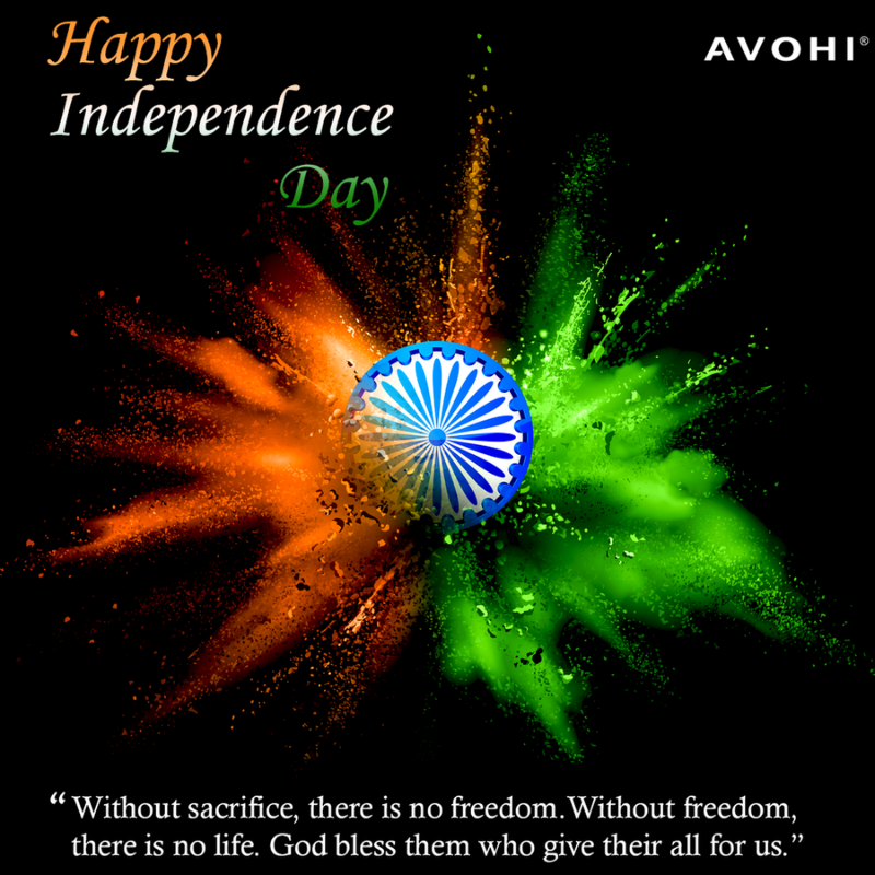 We got our freedom because of the enormous sacrifices made by our freedom fighters. Always cherish it. 

Wishing you all a Happy Independence Day!!! 

#IndependenceDay #Avohi #Freedomfighters #15thaugust

#73rdindianIndependenceDay  #proudindian  #Freedom