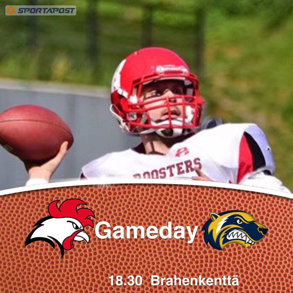 Roosters1979's tweet photo. Gameday 18.30 Brahenkenttä @WolverinesAF @SportaPost #jefu #jenkkifutis #vaahteraliiga #gridironfi https://t.co/kCgO8kjPVf