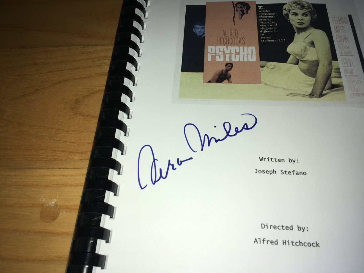 lanc_supcap3841's tweet photo. Got this nice #Pschyo #AlfredHitchcock script signed by #VeraMiles & #JanetLeigh #Autograph @ICONIC_FREDDY miss you @MeTV @SilverAgeTV @CharliesAngels @oriolesrise @Markhoyle4 @GeekWoman20 @vegitojedi @kristadmartini @millsbw https://t.co/Z4MglSjiII