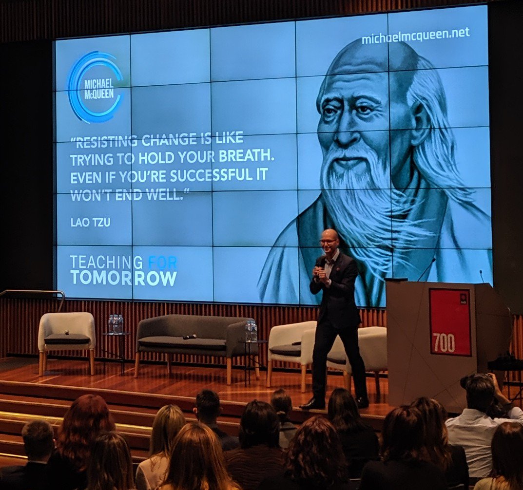 Thanks <a href="/Michael_McQueen/">Michael McQueen</a> for the provocations! #changemanagement #CEE19