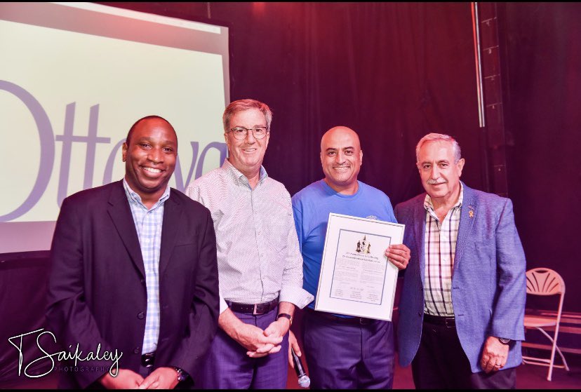 Eli_ElChantiry's tweet photo. Thank you to all we were so happy to share this moment with you! #Cheersto25years #25VMG @St_Charbel for the invite! With @JimWatsonOttawa and #Ottawa https://t.co/anrwF9XSnn