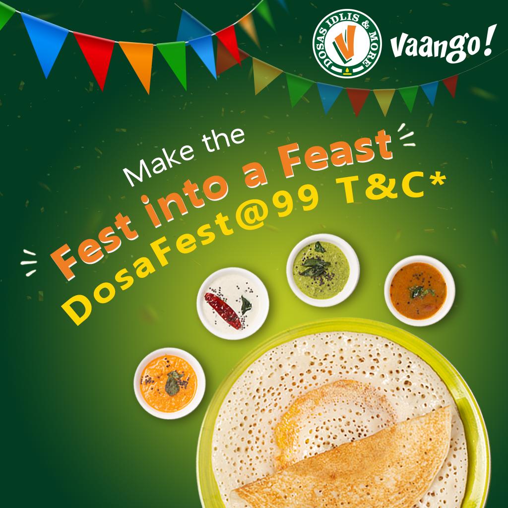 vaangoindia's tweet photo. Celebrate the spirit of Indian Independence and the longevity of the eternal bond of siblings, this weekend with Vaango. Turn the fest into a feast with Vaango Dosafest @99. https://t.co/wvcoq1rR2I