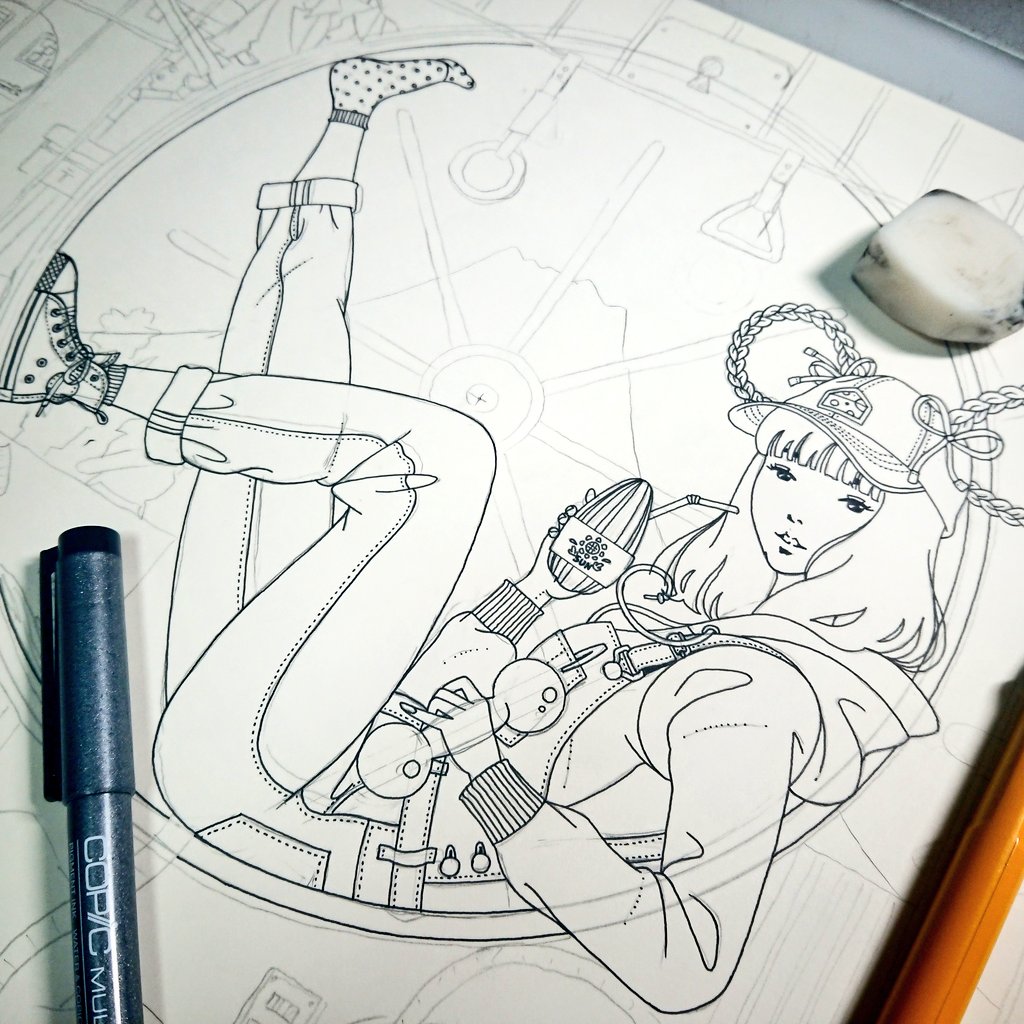 「かきかきかき✒️ 」|中村佑介🎨グラニフ第2弾のイラスト