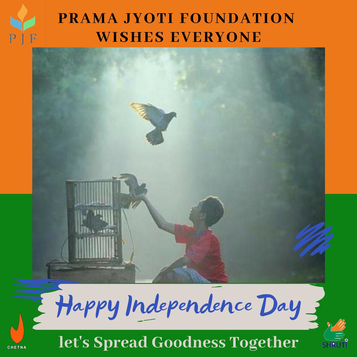 PJFIndia's tweet photo. Freedom to be GOOD🇮🇳🌷🇮🇳
@the_chetna 
@ravisharma_IN 
@PJFIndia 
@ShrutiEnablingV
#SpreadingGoodness
#InspiringGoodness
#EnablingVoices 
#IndependenceDay2019
#IndependenceDayIndia https://t.co/WwcyB7oA1a