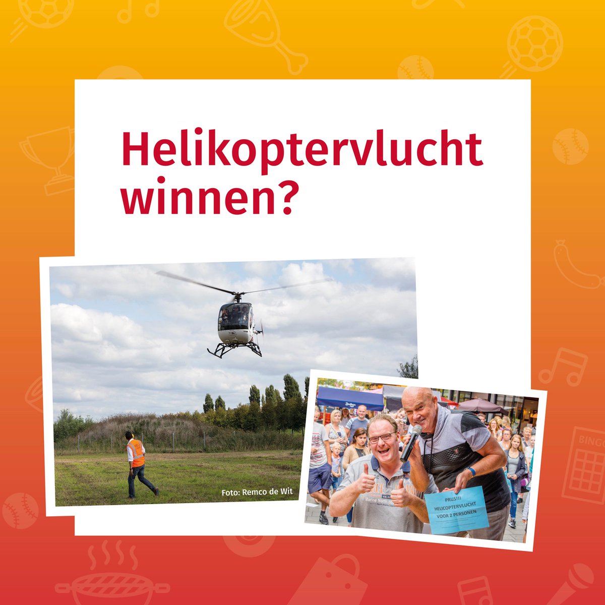 Helikoptervlucht winnen?
Wil jij een helikoptervlucht winnen voor twee personen boven Stadshagen(festival) op 24 augustus a.s.? facebook.com/wcstadshagen/p…