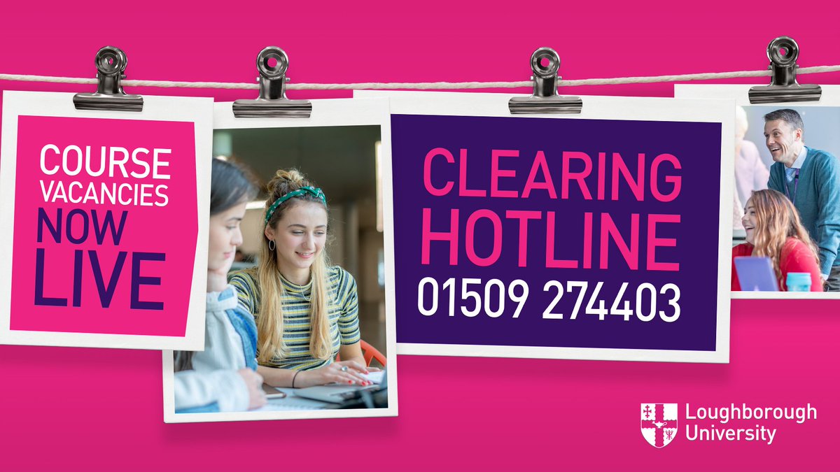 lborouniversity's tweet photo. Our #clearing2019 vacancies are live here: https://t.co/kCWaxhoxQC

Our hotline number is 01509 274403 - we'll be ready to take your calls from 7:30am #alevelresults2019 https://t.co/znqYl6OwIj