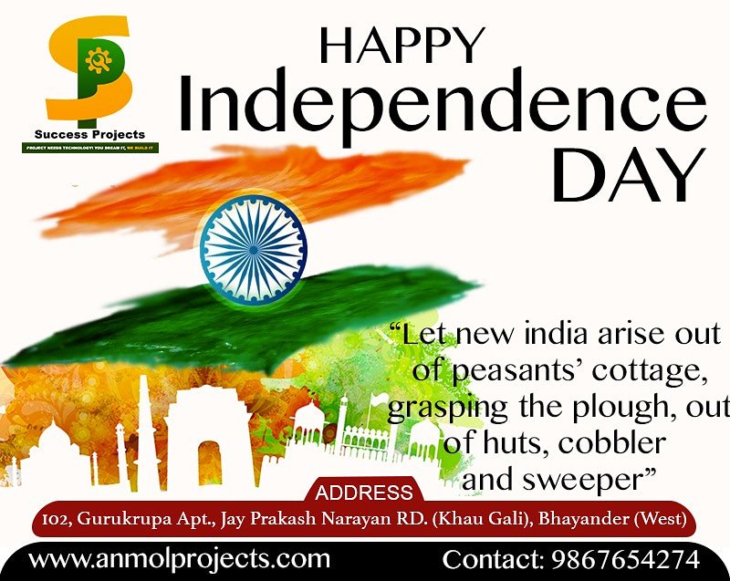 Succesprojects's tweet photo. Happy independent day 🇮🇳🇮🇳🇮🇳 https://t.co/JbJa5WApId