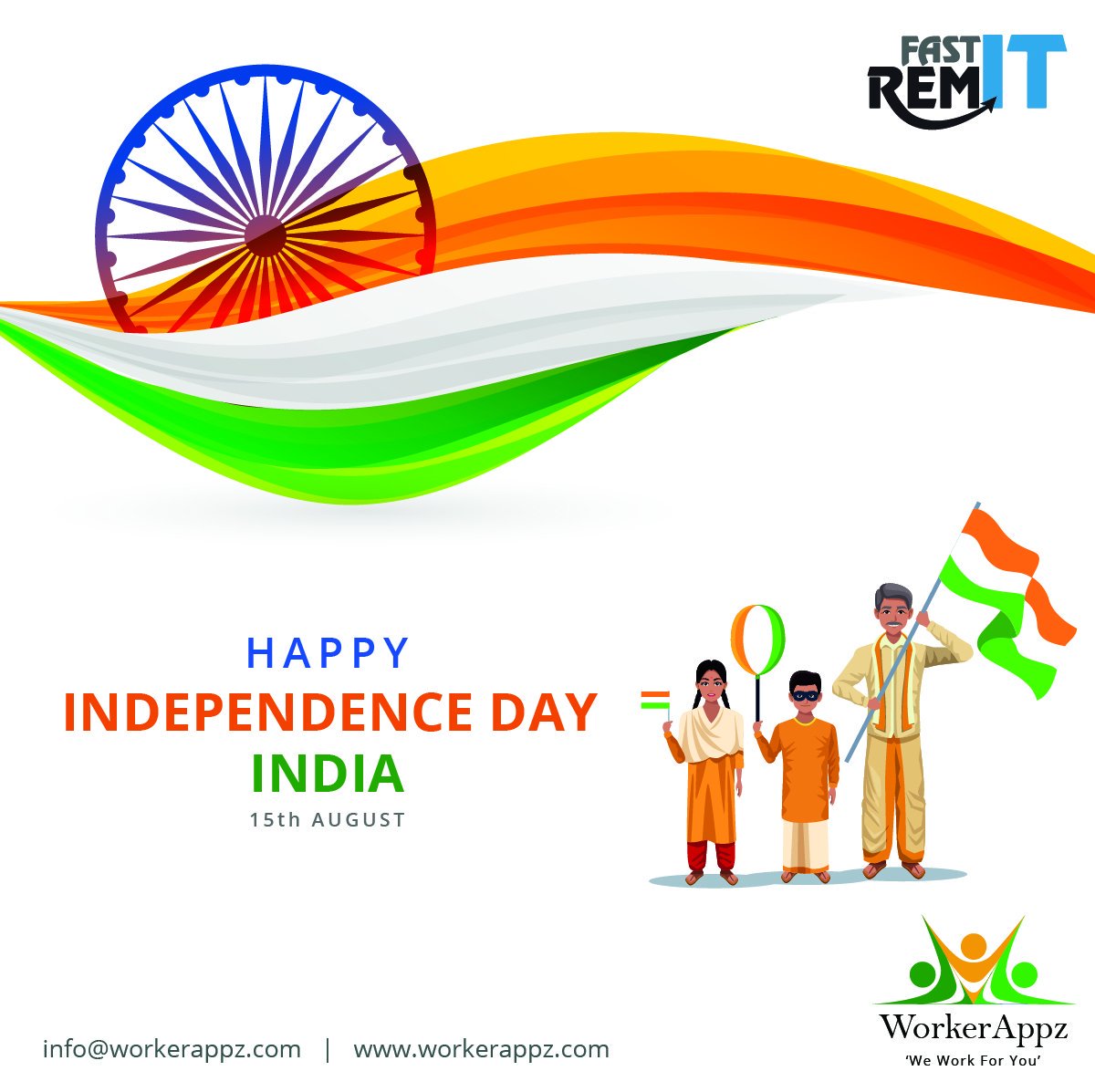 workerappz's tweet photo. @workerappz  wishes you Happy Independence Day India #india #indian #ind #independenceday #independenceday2019 #fastremit #workerappz #moneytransfer #homeremittance #remittance #remittances #money #banktransfer #bank #cashpickup #cashtransfer #wallettransfer https://t.co/JvJYZRihcR