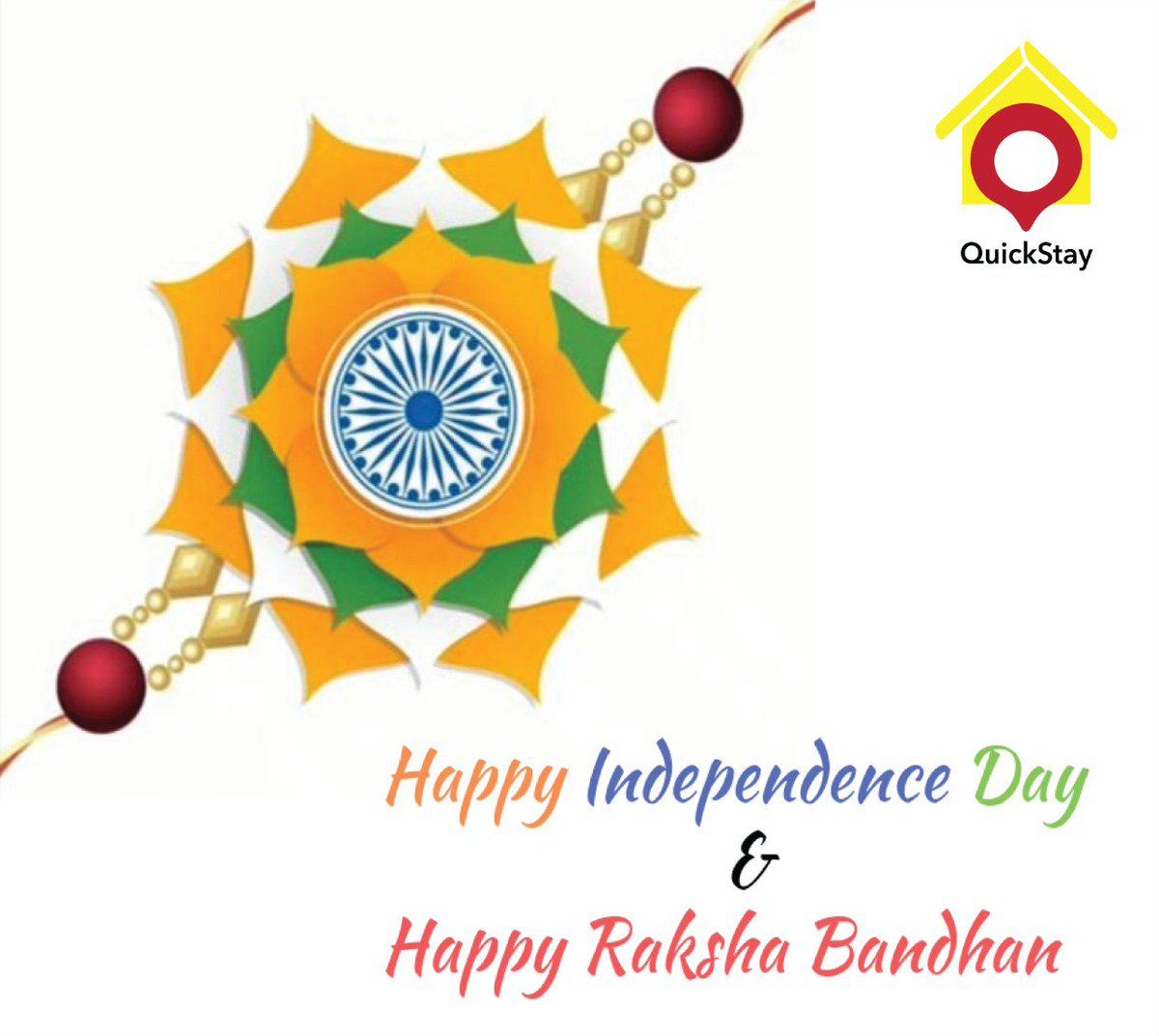 quickstayapp's tweet photo. QuickStay wishes you a very Happy Independence Day and Happy Raksha Bandhan
#quickstayrooms #quickstay #quickstayapp #staytuned #RakshaBandhan2019 #HappyIndependenceDay #madeinindia β€οΈ https://t.co/0UaXCVbkRE